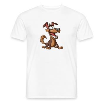 Fröhlicher Cartoon Hund - Männer T-Shirt - Weiß - Vorne - AI Model Male 178 dark (178cm)
