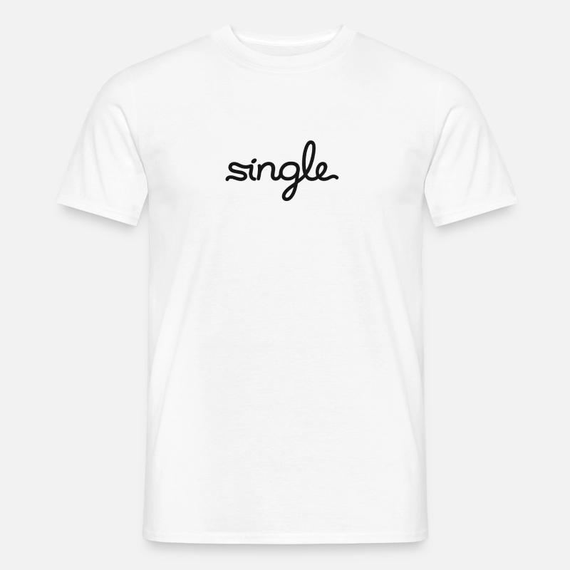Single - Männer T-Shirt - Weiß