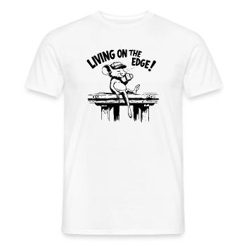 Little mouse Living on the edge - Men's T-Shirt - white - Front - AI Model Male 178 dark (178cm)