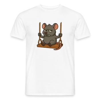 Mürrische Maus Ratte Schaukeln Genervt Angry - Männer T-Shirt - Weiß - Vorne - AI Model Male 178 dark (178cm)