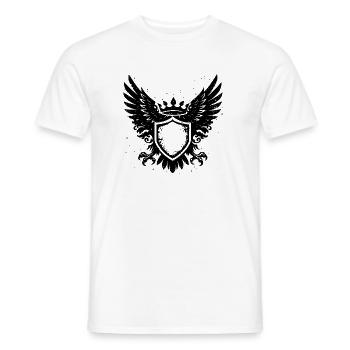 Armoiries avec des ailes – dessin symbolique - T-shirt homme - blanc - Devant - AI Model Male 178 dark (178cm)