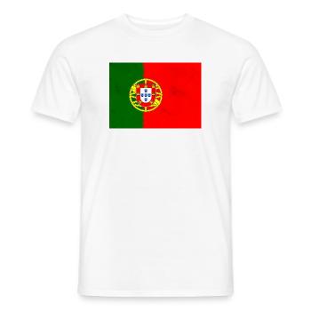 Drapeau du Portugal - T-shirt homme - blanc - Devant - AI Model Male 178 dark (178cm)