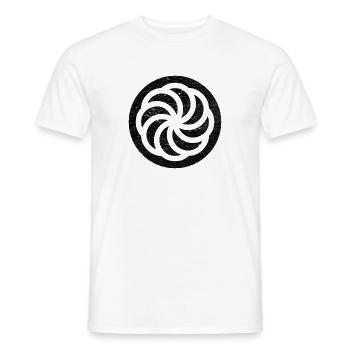 Armenian Eternity Sign in a Black Circle - Men's T-Shirt - white - Front - AI Model Male 178 dark (178cm)
