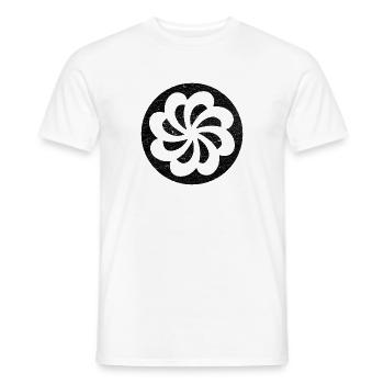 Spirale d'éternité arménienne dans un cercle noir - T-shirt homme - blanc - Devant - AI Model Male 178 dark (178cm)