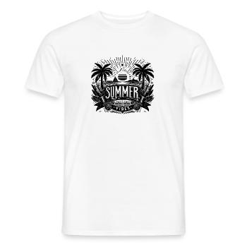 SUMMER Vibes, Design de plage - T-shirt homme - blanc - Devant - AI Model Male 178 dark (178cm)