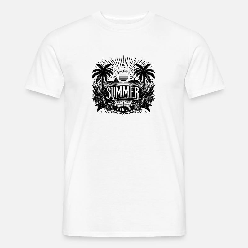 SUMMER Vibes, Beach Design - Männer T-Shirt - Weiß
