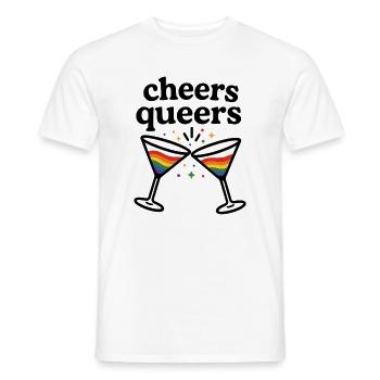 Cheers Queers – Conception de cocktail Pride - T-shirt homme - blanc - Devant - AI Model Male 178 dark (178cm)