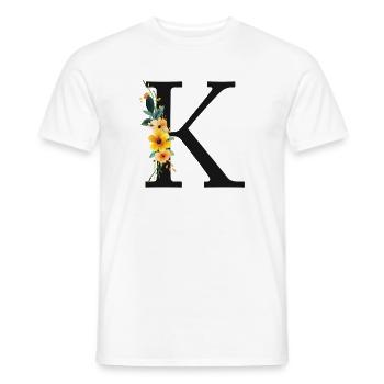 K Monogram, Floral, Personalizable - Men's T-Shirt - white - Front - AI Model Male 178 dark (178cm)