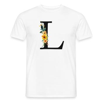 L Monogram, Floral, Personnalisable - T-shirt homme - blanc - Devant - AI Model Male 178 dark (178cm)