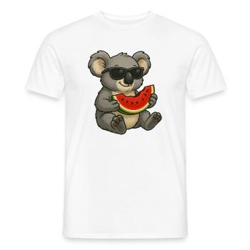Süßer Koala mit Wassermelone Sommer Cartoon - Männer T-Shirt - Weiß - Vorne - AI Model Male 178 dark (178cm)