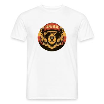 Papa bear - Cool bear father with sunglasses - Men's T-Shirt - white - Front - AI Model Male 178 dark (178cm)