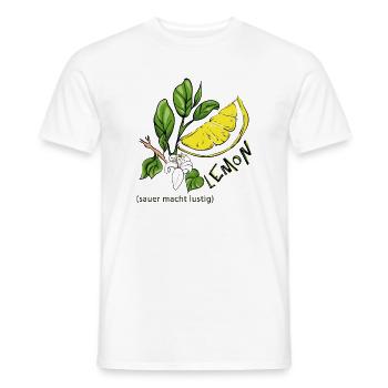 Zitrone - Männer T-Shirt - Weiß - Vorne - AI Model Male 178 dark (178cm)