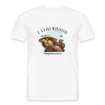 Fatherhood EST. 2025 – Capypapa Mode Activated - Men's T-Shirt - white - Front - AI Model Male 178 dark (178cm)