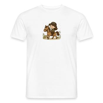 Petite cavalière sous la pluie douce - T-shirt homme - blanc - Devant - AI Model Male 178 dark (178cm)