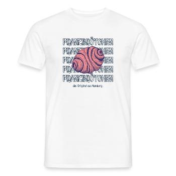 Franzbrötchen - Das Original aus Hamburg - Männer T-Shirt - Weiß - Vorne - AI Model Male 178 dark (178cm)