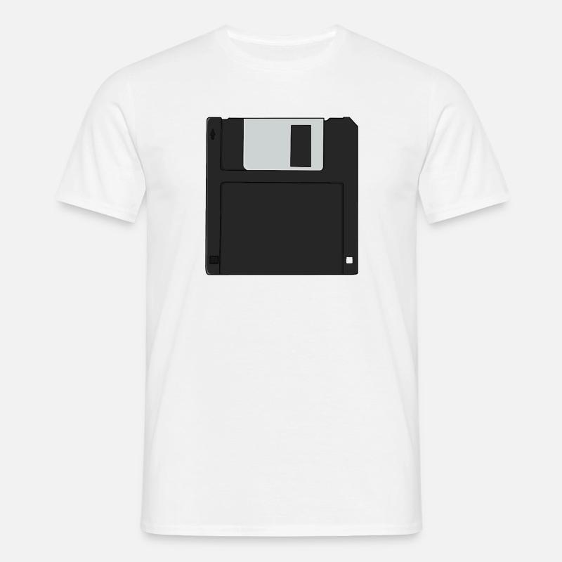 Nostalgic 3½ inch Diskette Retro Floppy Disk - Men's T-Shirt - white