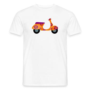 Scooter Hawaii Hibiscus Holiday Retro Fan Fun Vintage - Men's T-Shirt - white - Front - AI Model Male 178 dark (178cm)
