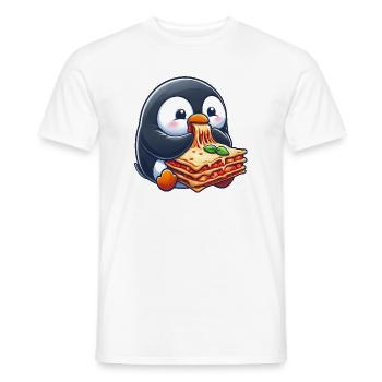 Süßer Pinguin mit Lasagne Italienisch Essen - Männer T-Shirt - Weiß - Vorne - AI Model Male 178 dark (178cm)