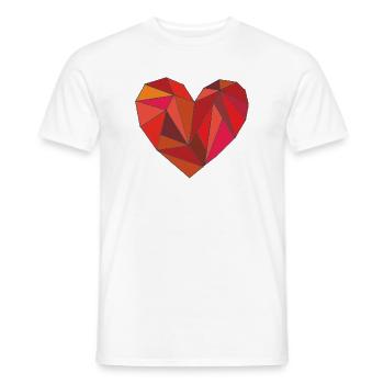 Geometric heart in a warm colour mix - Men's T-Shirt - white - Front - AI Model Male 178 dark (178cm)