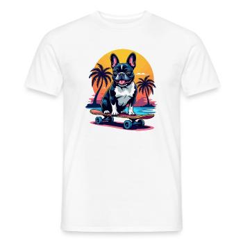 Skater Bulldogge - Männer T-Shirt - Weiß - Vorne - AI Model Male 178 dark (178cm)
