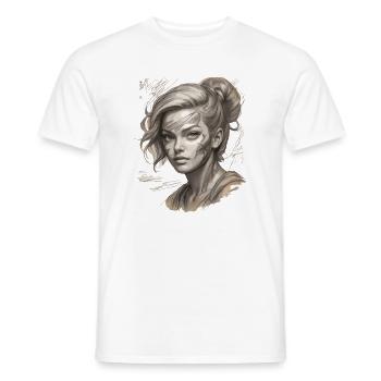 Elegant illustration with modern touches - Men's T-Shirt - white - Front - AI Model Male 178 dark (178cm)