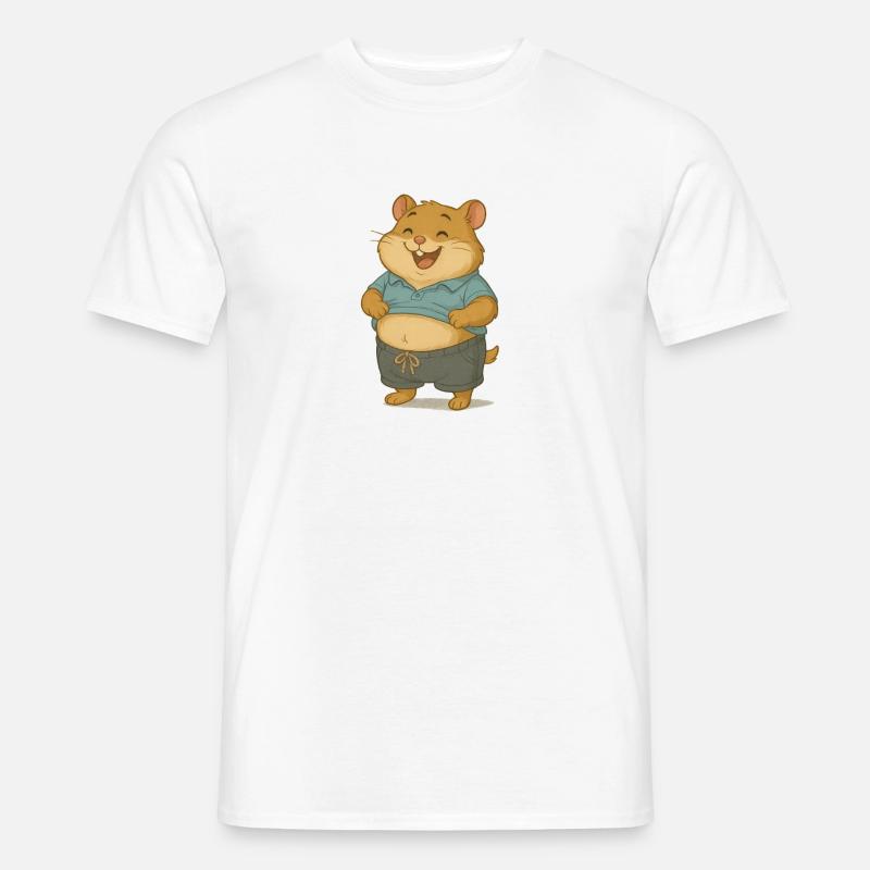 Chilliger Hamster im Freizeitlook - Männer T-Shirt - Weiß