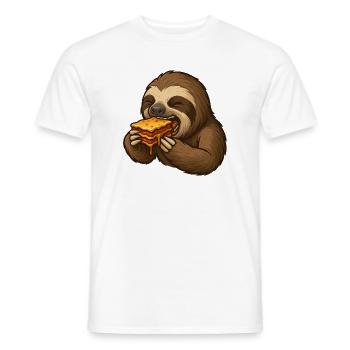 Sloth Lasagna Food Enjoyment Lazy - Men's T-Shirt - white - Front - AI Model Male 178 dark (178cm)