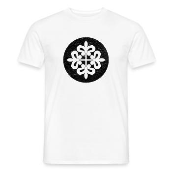 Alcantara-Kreuz im schwarzen Kreis - Männer T-Shirt - Weiß - Vorne - AI Model Male 178 dark (178cm)