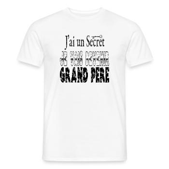 J'ai un Secret Je vais Devenir Grand Père - T-shirt homme - blanc - Devant - AI Model Male 178 dark (178cm)