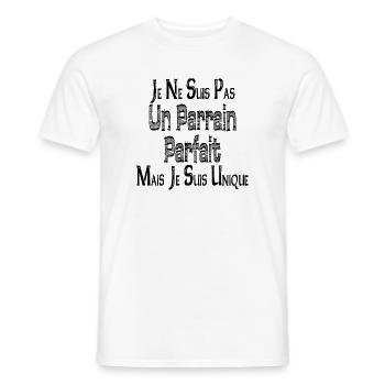 Pas un Parrain Parfait Mais je suis Unique - T-shirt homme - blanc - Devant - AI Model Male 178 dark (178cm)