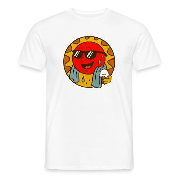 Sungus with Cool Summer Vibe - Men's T-Shirt - white - Front - AI Model Male 178 dark (178cm)