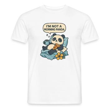 Relaxing panda with drink and pizza - Men's T-Shirt - white - Front - AI Model Male 178 dark (178cm)