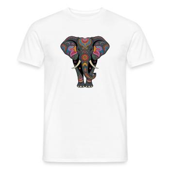 Elephant Proboscis Africa Safari Wilderness Elephant - Men's T-Shirt - white - Front - AI Model Male 178 dark (178cm)