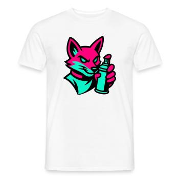 Graffiti Fuchs - Männer T-Shirt - Weiß - Vorne - AI Model Male 178 dark (178cm)