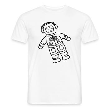 Astronaut Raumfahrer Doodle Weltraumforscher gezeichnet - Männer T-Shirt - Weiß - Vorne - AI Model Male 178 dark (178cm)