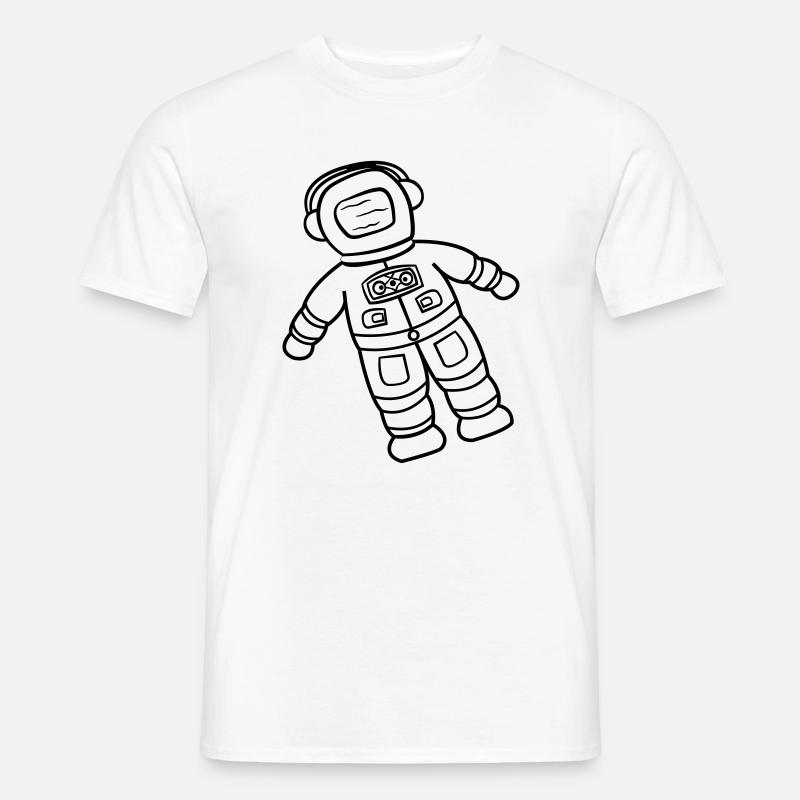 Astronaut Spaceman Doodle Space Explorer Drawn - Men’s T-shirt - white