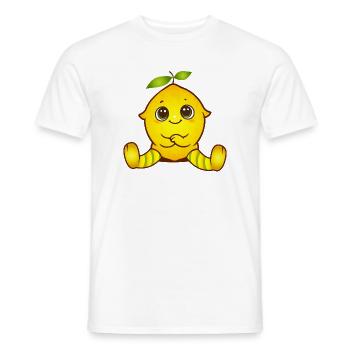 Fröhliche Zitrone als süße Kawaii-Figur - Männer T-Shirt - Weiß - Vorne - AI Model Male 178 dark (178cm)