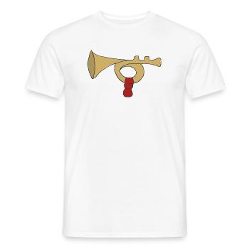 Trombone vintage avec manche rouge - T-shirt homme - blanc - Devant - AI Model Male 178 dark (178cm)