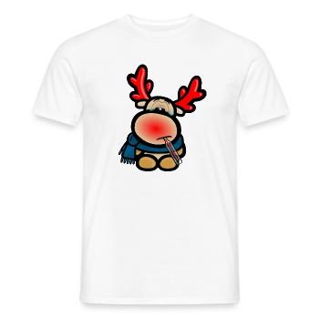 Renne Elmondo a la grippe - T-shirt homme - blanc - Devant - AI Model Male 178 dark (178cm)