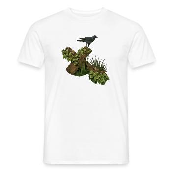 Krähe auf Holzkreuz, efeu - Männer T-Shirt - Weiß - Vorne - AI Model Male 178 dark (178cm)