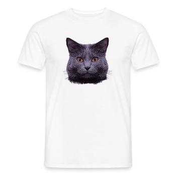 grauer Katzenkopf  - Männer T-Shirt - Weiß - Vorne - AI Model Male 178 dark (178cm)