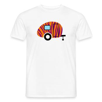 Caravan Caravan Zebra Wilderness Camping Retro Fan - Men's T-Shirt - white - Front - AI Model Male 178 dark (178cm)