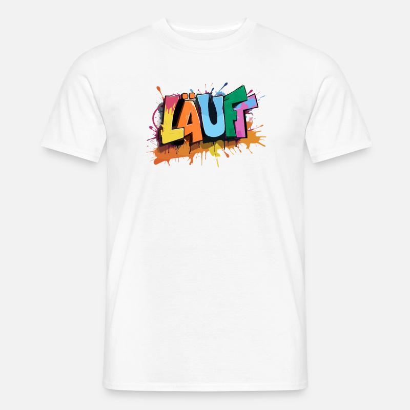 Läuft Statement Läufer Graffiti Lustige Sprüche - Männer T-Shirt - Weiß