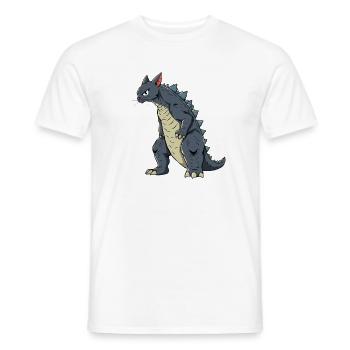 Chat comme lézard - T-shirt homme - blanc - Devant - AI Model Male 178 dark (178cm)