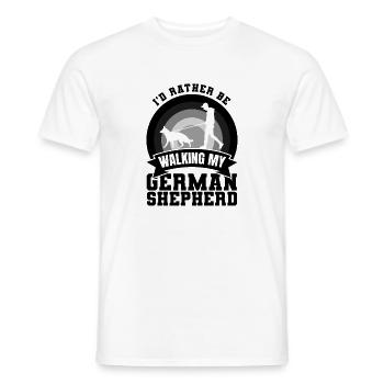 German Shepherd Owner Saying - Men's T-Shirt - white - Front - AI Model Male 178 dark (178cm)