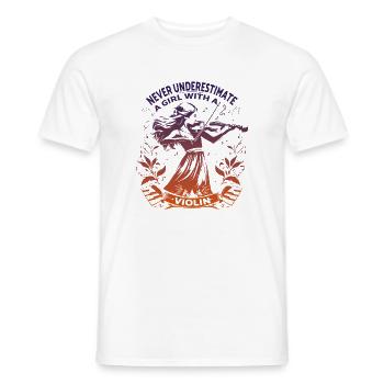 Ermächtigende Geigerin Illustration - Männer T-Shirt - Weiß - Vorne - AI Model Male 178 dark (178cm)