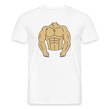 Body Bodybuilder – Passez la tête vous-même - T-shirt homme - blanc - Devant - AI Model Male 178 dark (178cm)