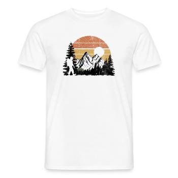 Sunset Mountain Silhouette Design - Men's T-Shirt - white - Front - AI Model Male 178 dark (178cm)