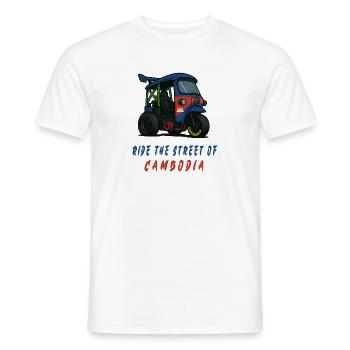 Cambodia Tuk-Tuk Racing - Men's T-Shirt - white - Front - AI Model Male 178 dark (178cm)