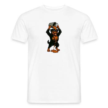 Rottweiler en couleur - T-shirt homme - blanc - Devant - AI Model Male 178 dark (178cm)